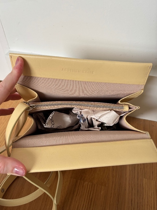 Aesther Ekme Square Pouch Shoulder and Wrist Bag Butter Yellow - Picture 3 of 3